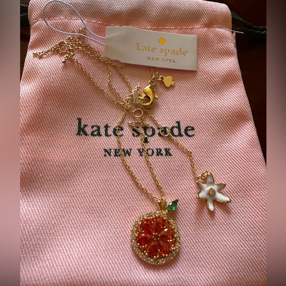 Kate Spade New York Sweet Citrus Orange Mini Pendant necklace New - Picture 9 of 9